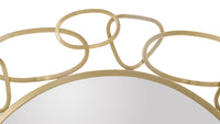Specchio da parete con decori geometrici in metallo dorato Ø cm 84x2
