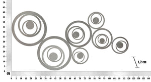 Pannello decorativo 3D in metallo grigio cm 120x1,2x60