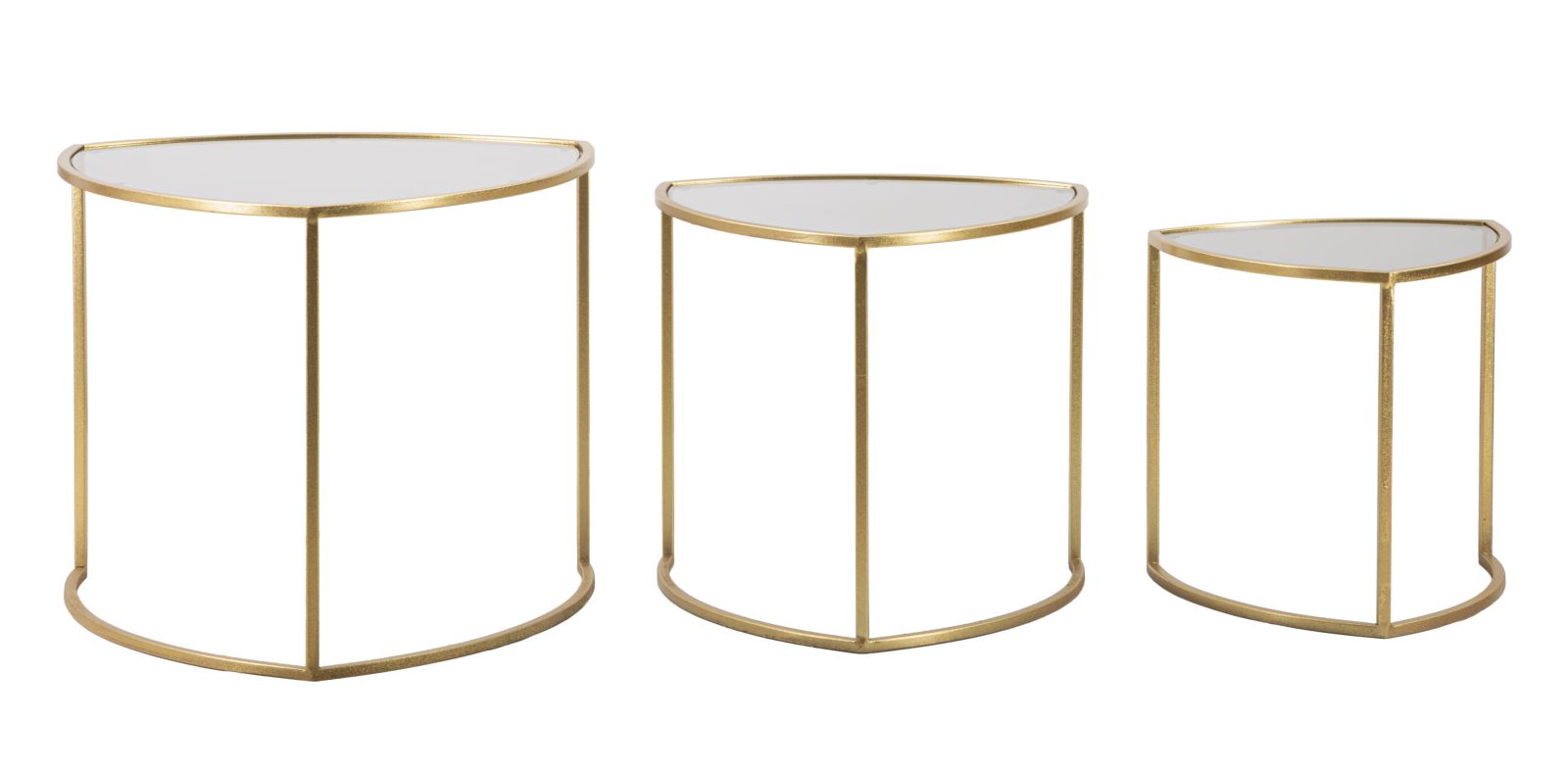 Tavolinetti Da Caffe' Triangle Set 3 Pz Cm Ø60X50-50X45-40X40