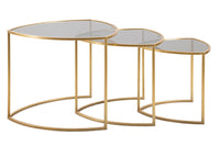 Tavolinetti Da Caffe' Triangle Set 3 Pz Cm Ø60X50-50X45-40X40