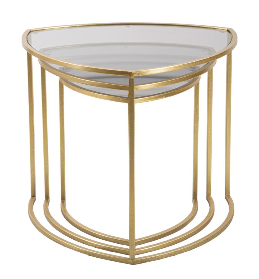 Tavolinetti Da Caffe' Triangle Set 3 Pz Cm Ø60X50-50X45-40X40