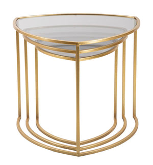 Tavolinetti Da Caffe' Triangle Set 3 Pz Cm Ø60X50-50X45-40X40