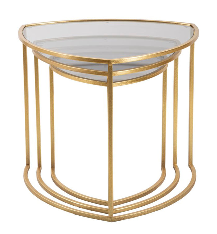 Tavolinetti Da Caffe' Triangle Set 3 Pz Cm Ø60X50-50X45-40X40