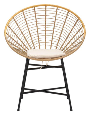 Sedia in metallo marrone e nero con cuscino cm 72x56,5x88