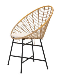 Sedia in metallo marrone e nero con cuscino cm 72x56,5x88