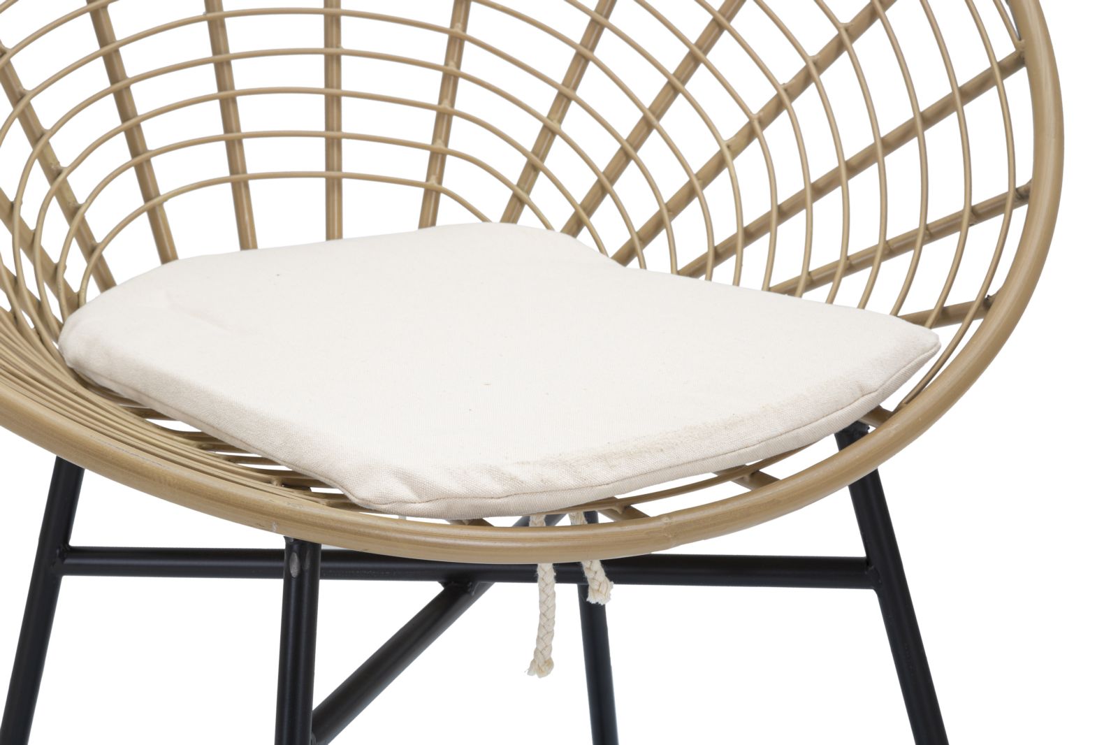 Sedia in metallo marrone e nero con cuscino cm 72x56,5x88