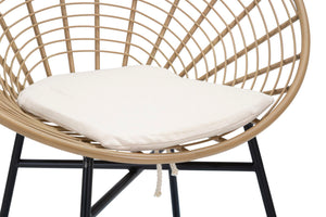 Sedia in metallo marrone e nero con cuscino cm 72x56,5x88