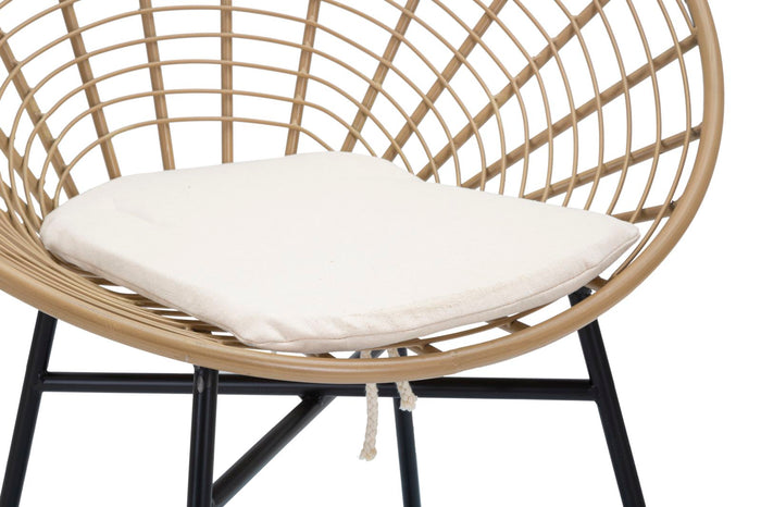 Sedia in metallo marrone e nero con cuscino cm 72x56,5x88