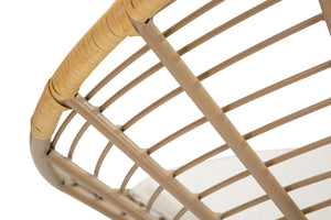 Sedia in metallo marrone e nero con cuscino cm 72x56,5x88