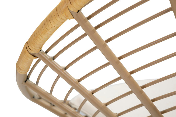 Sedia in metallo marrone e nero con cuscino cm 72x56,5x88