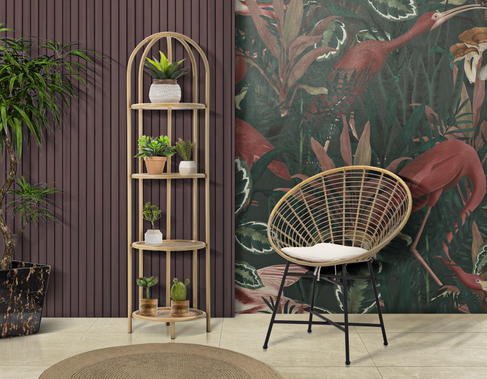 Sedia in metallo marrone e nero con cuscino cm 72x56,5x88