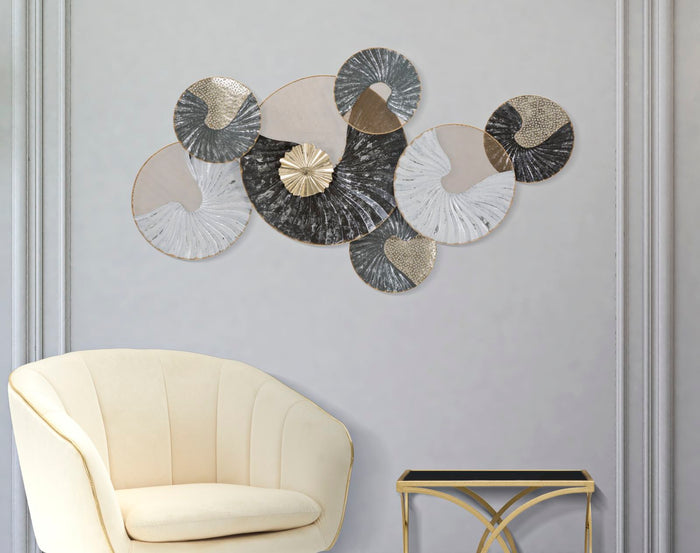 Pannello decorativo 3D in metallo multicolore cm 89,5x5x49,5