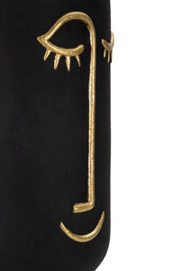 Vaso in resina nero e dorato testa cubista Ø cm 21X45