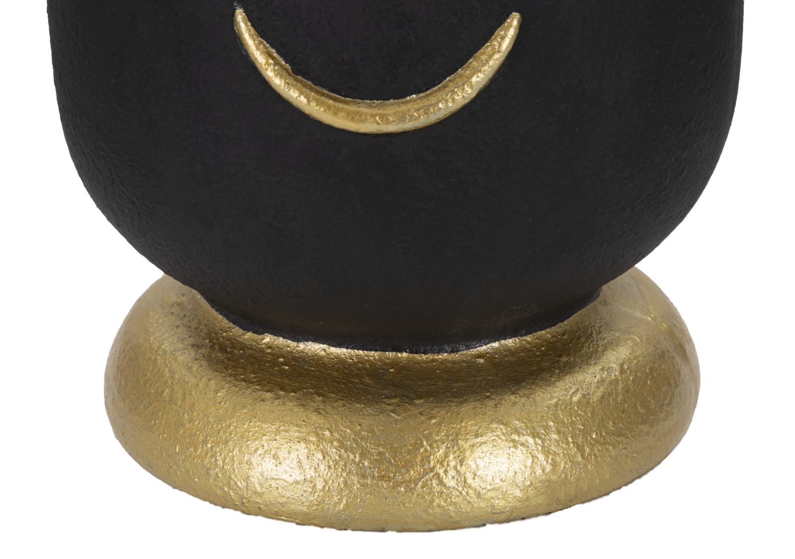 Vaso in resina nero e dorato testa cubista Ø cm 21X45