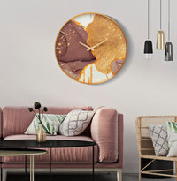 Orologio rotondo da parete in fibre di legno multicolore Ø cm 60x5