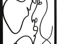 Pannello decorativo 3D in metallo nero famiglia cm 40x1,3x70