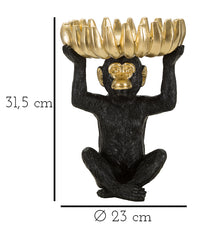Scimmia svuotatasche in resina nera Ø cm 23x31,5