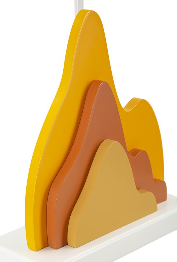 Lampada da tavolo in legno arancione cm 30x57