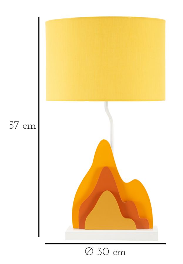 Lampada da tavolo in legno arancione cm 30x57