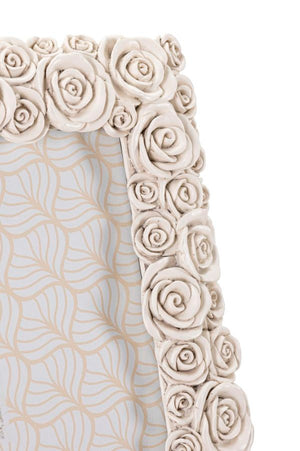 Cornice in resina beige con roselline cm 27x2,5x31,5