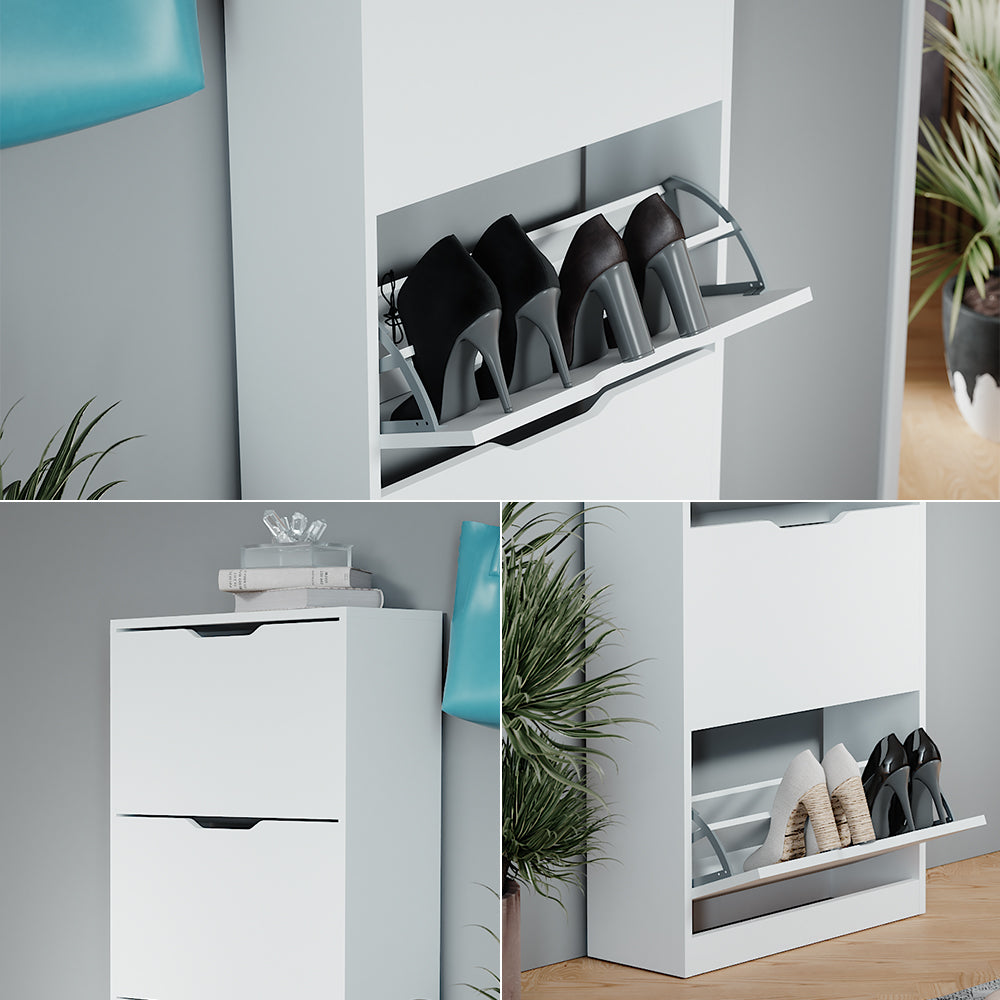 Vicco Scarpiera Bianco 59 x 137 cm con 4 cassetti incernierati