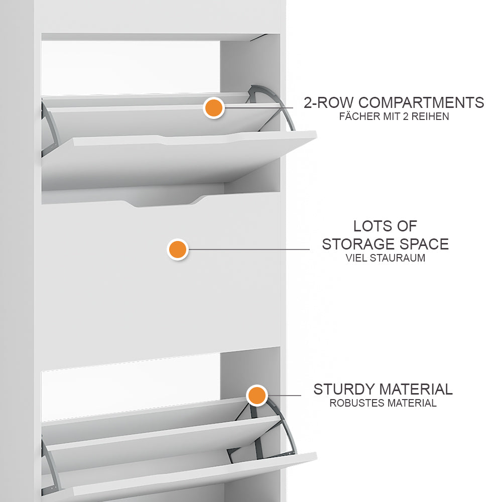 Vicco Scarpiera Bianco 59 x 137 cm con 4 cassetti incernierati
