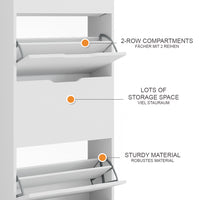 Vicco Scarpiera Bianco 59 x 137 cm con 4 cassetti incernierati