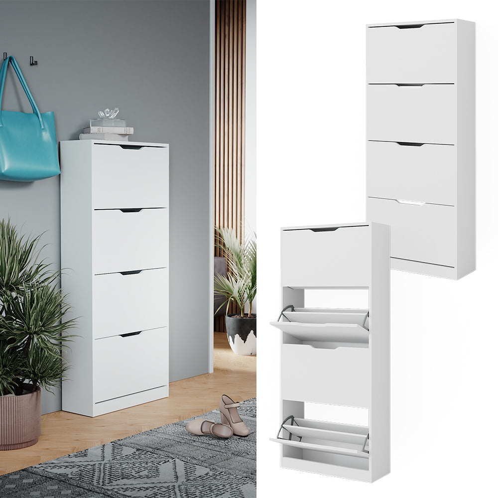 Vicco Scarpiera Bianco 59 x 137 cm con 4 cassetti incernierati