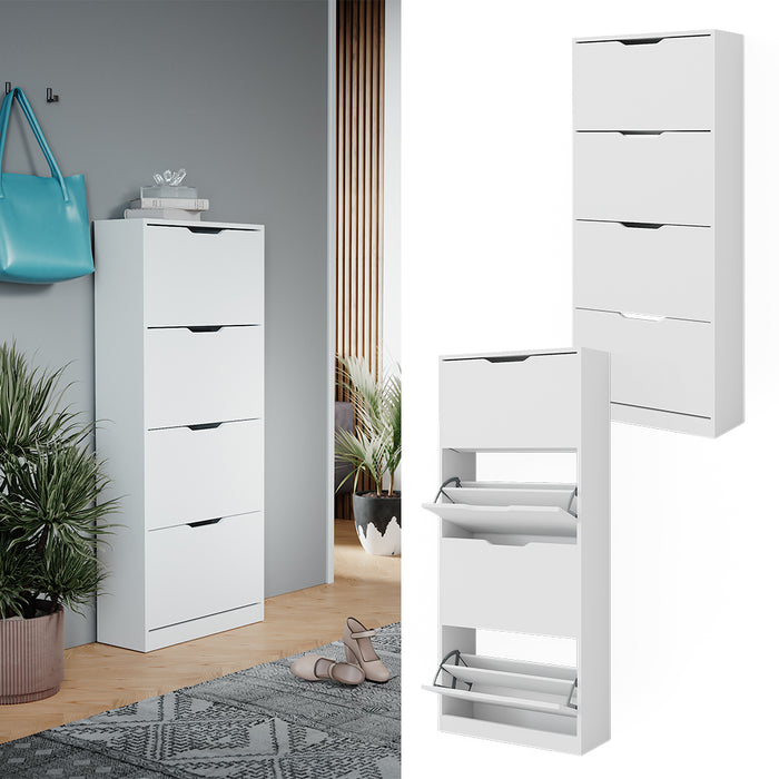 Vicco Scarpiera Bianco 59 x 137 cm con 4 cassetti incernierati