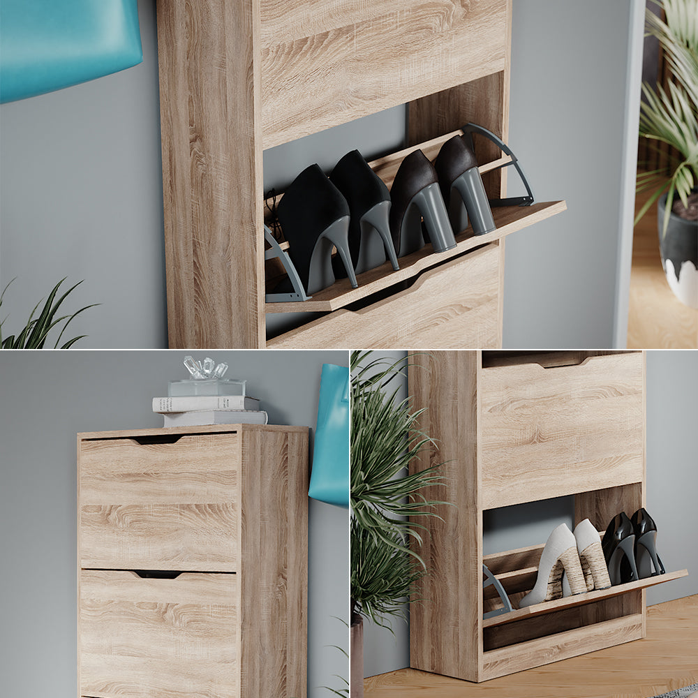 Vicco Scarpiera Sonoma 59 x 137 cm con 4 cassetti incernierati