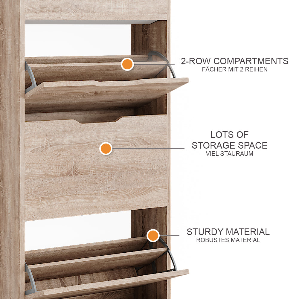 Vicco Scarpiera Sonoma 59 x 137 cm con 4 cassetti incernierati