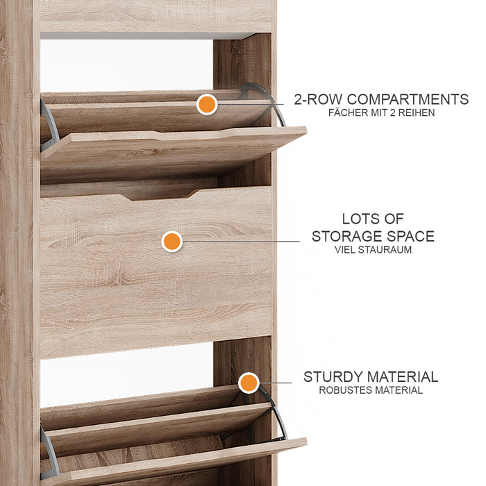 Vicco Scarpiera Sonoma 59 x 137 cm con 4 cassetti incernierati