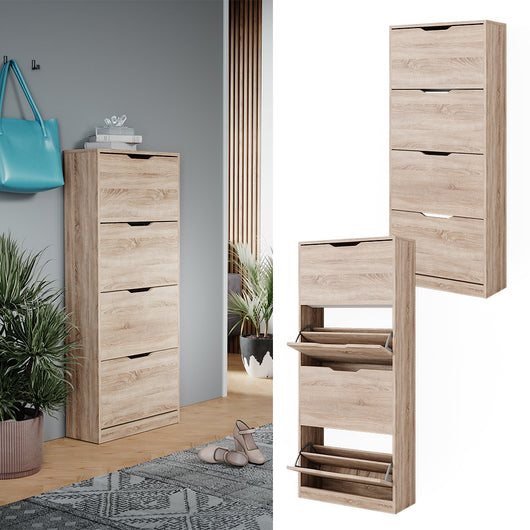 Vicco Scarpiera Sonoma 59 x 137 cm con 4 cassetti incernierati