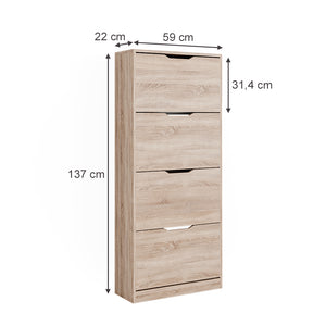 Vicco Scarpiera Sonoma 59 x 137 cm con 4 cassetti incernierati