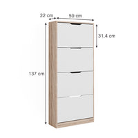 Vicco Scarpiera Sonoma/Bianco 59 x 137 cm con 4 cassetti incernierati