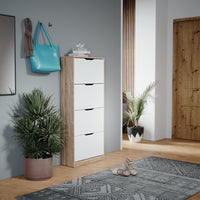 Vicco Scarpiera Sonoma/Bianco 59 x 137 cm con 4 cassetti incernierati