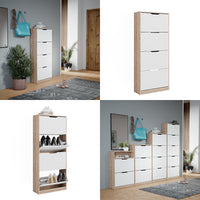 Vicco Scarpiera Sonoma/Bianco 59 x 137 cm con 4 cassetti incernierati