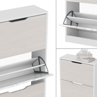 Vicco Scarpiera Bianco/bianco lucido 59 x 137 cm con 4 cassetti incernierati