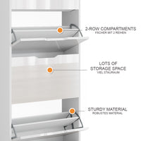 Vicco Scarpiera Bianco/bianco lucido 59 x 137 cm con 4 cassetti incernierati