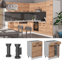 Vicco Mobiletto base per cucina Quercia dorata 60 cm PL Marmo