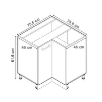 Vicco Armadio universale ad angolo Grigio-blu 75.6 cm con anta, senza piano di lavoro