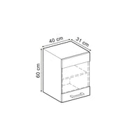 Vicco Pensile universale Grigio-blu 40 cm con anta in vetro