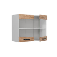 Vicco Mobile da cucina in vetro Quercia dorata 80 cm