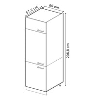 Vicco Dispensa universale Nero lucido 60 cm con porte
