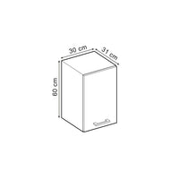 Vicco Pensile universale Nero lucido 30 cm con anta