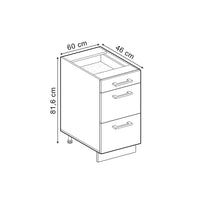 Vicco Mobiletto base per cucina Quercia dorata 60 cm PL Antracite