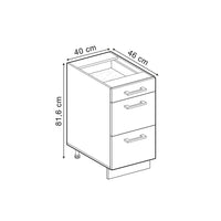 Vicco Mobiletto base per cucina Quercia dorata 40 cm PL Rovere