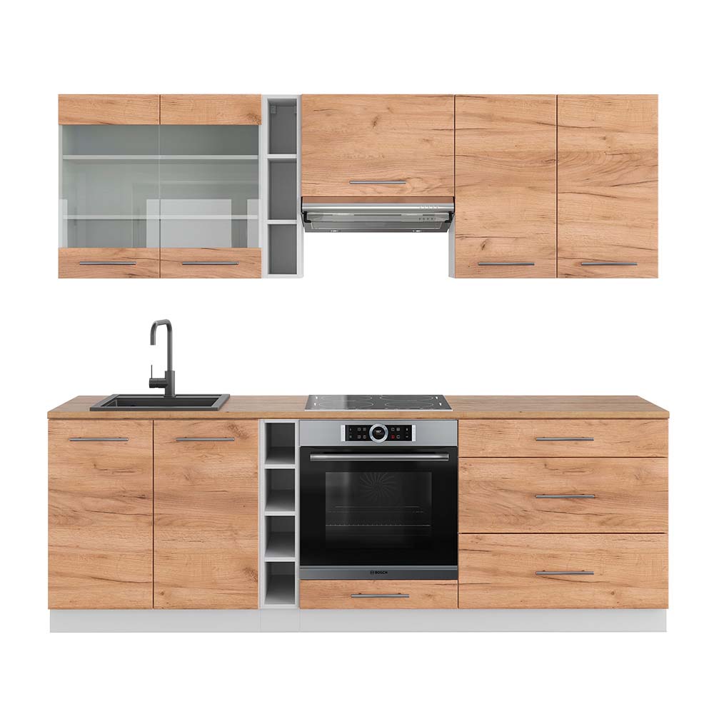 Vicco Cucina componibile Quercia dorata/bianco 235 cm , PL Rovere