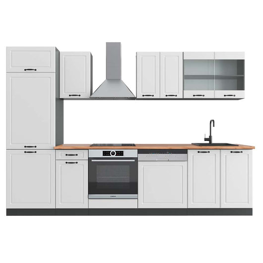 Vicco Cucina componibile Bianco casa di campagna/antracite 300 cm , PL Rovere