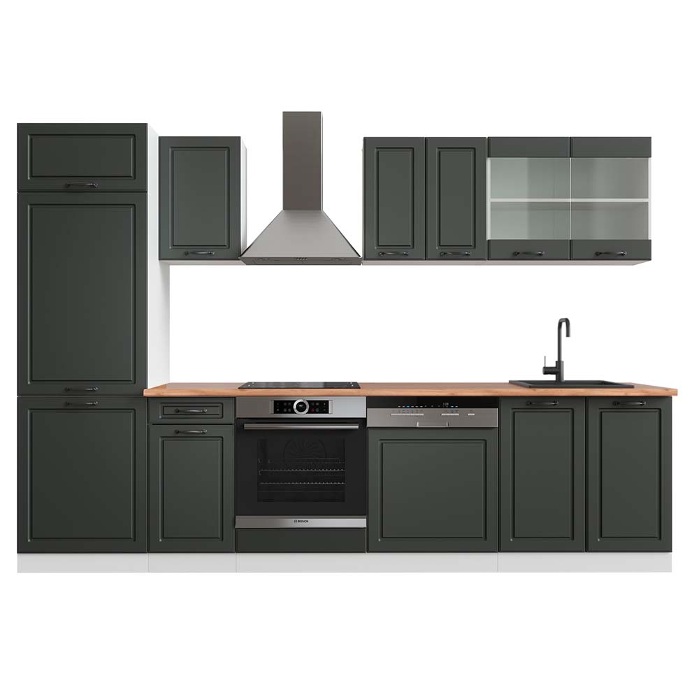 Vicco Cucina componibile Antracite casa di campagna/bianco 300 cm , PL Rovere